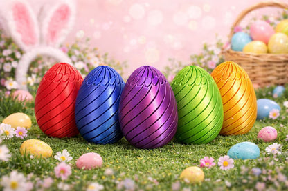 3D Printed Kinetic Egg Toy, Spiral Ripple Desk Fidget, Easter Basket Filler