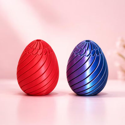 3D Printed Kinetic Egg Toy, Spiral Ripple Desk Fidget, Easter Basket Filler