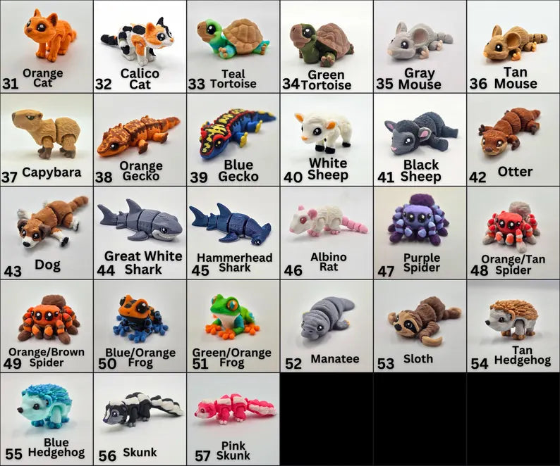 Choose Your Own Detailed Pocket Pet! | 3D Printed Mini Fidget Animal