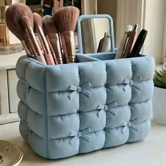 3D Printed Aesthetic Quilted Bow Makeup Brush Holder