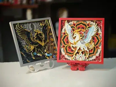 3D Printed 2026 Year of the Horse Spring Festival "Heavenly Horse Brings Peace" Layered Engraving Art