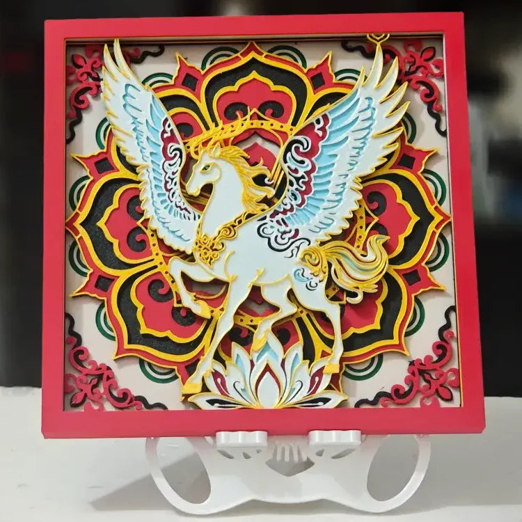 3D Printed 2026 Year of the Horse Spring Festival "Heavenly Horse Brings Peace" Layered Engraving Art