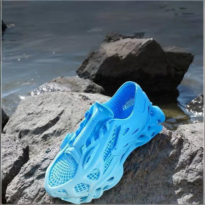 Gradient Blue 3D‑Printed Breathable Sneakers