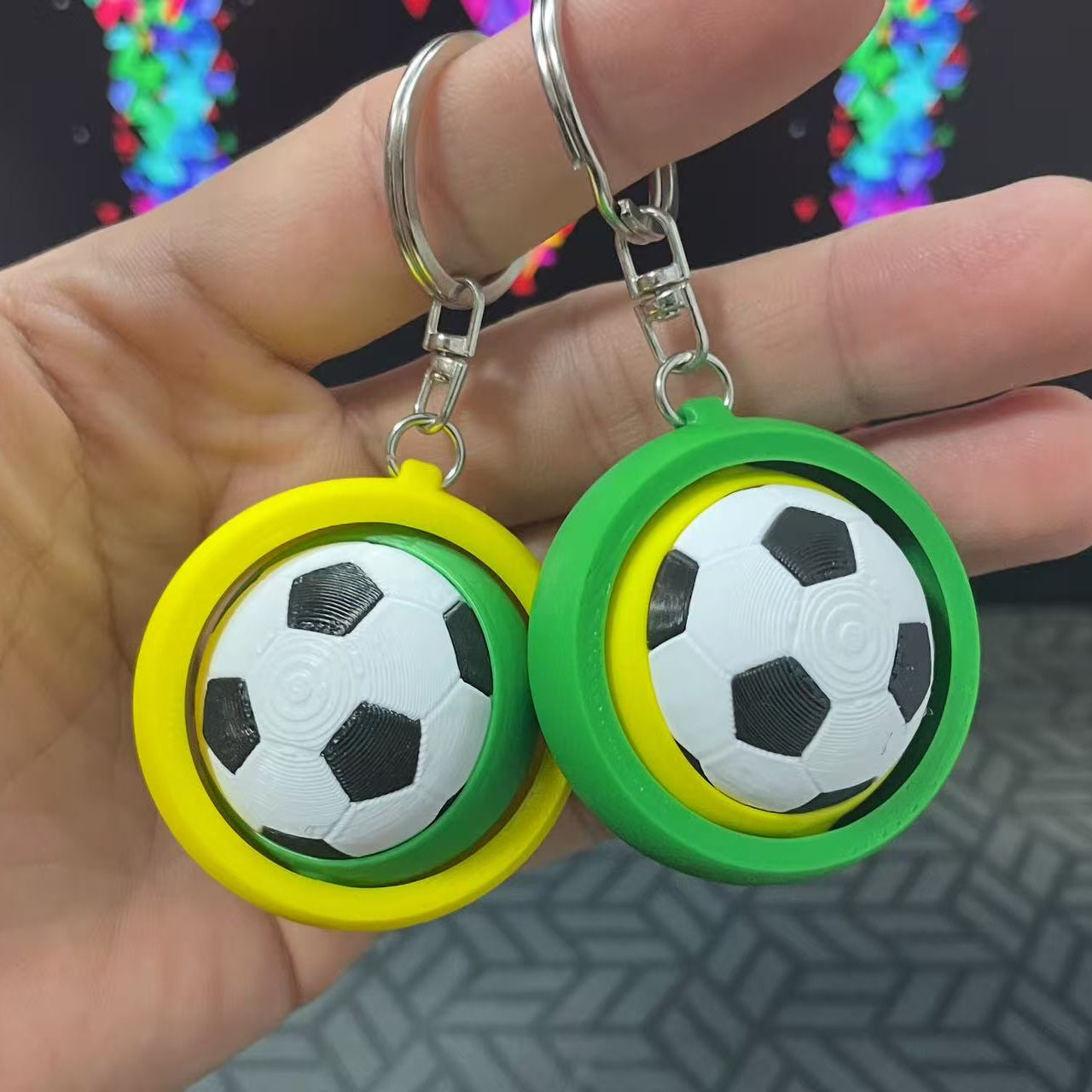 World Cup Souvenir: 360° Rotatable Soccer Keychain