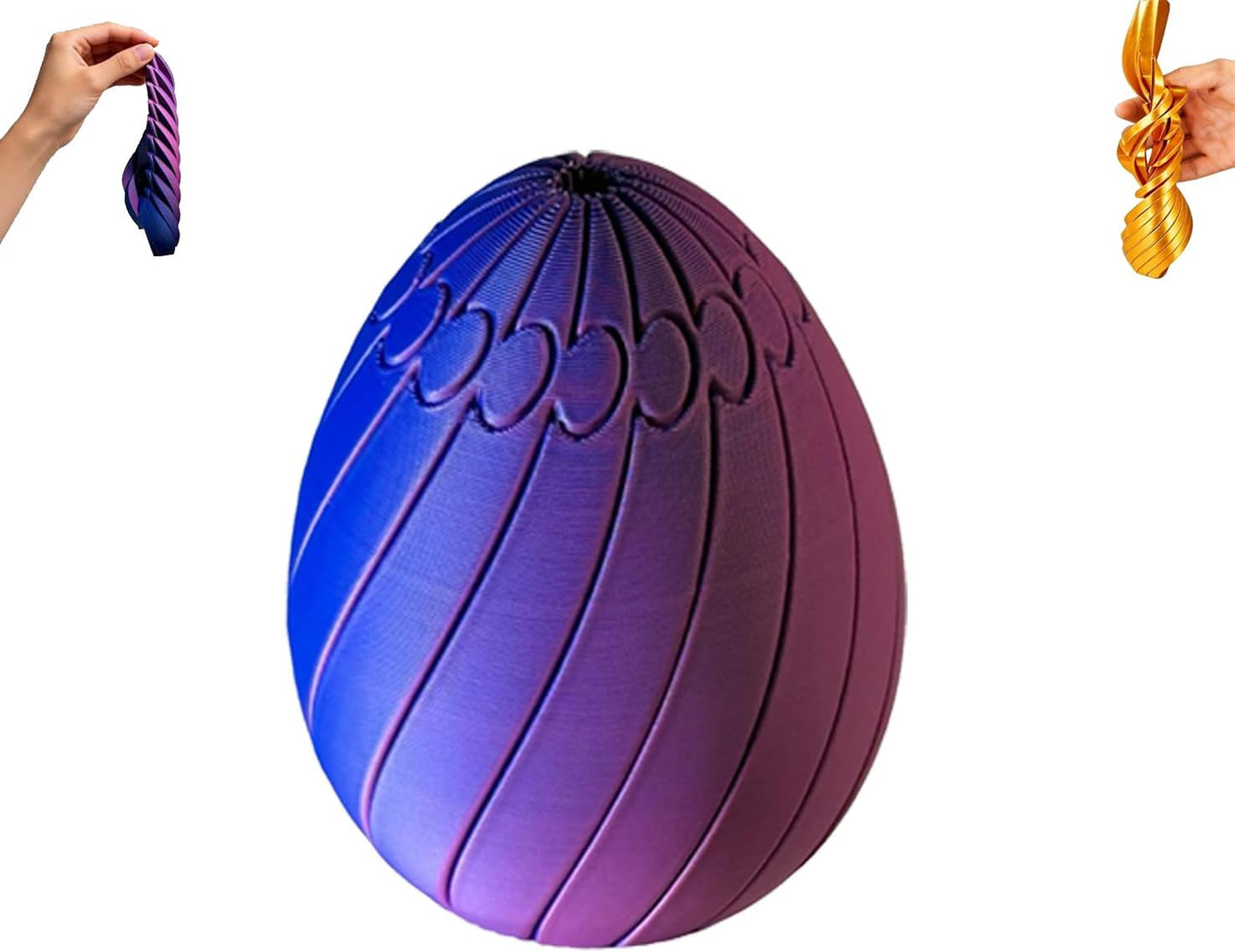 Twisty Fidget Egg 3D Printed