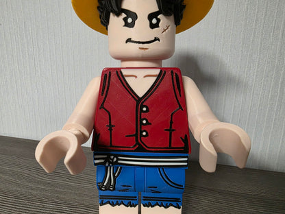 3D Printed LEGO Luffy 8inches （One Piece）