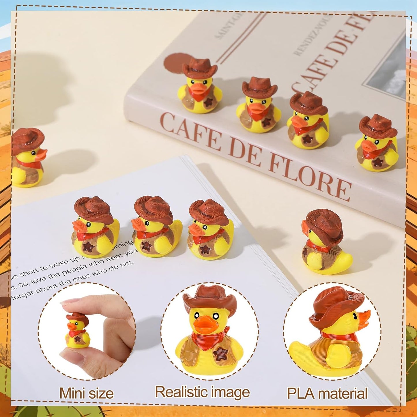32Pcs 3D Printed Mini Ducks