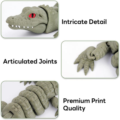 7.9" 3D Printed Crocodile Alligator