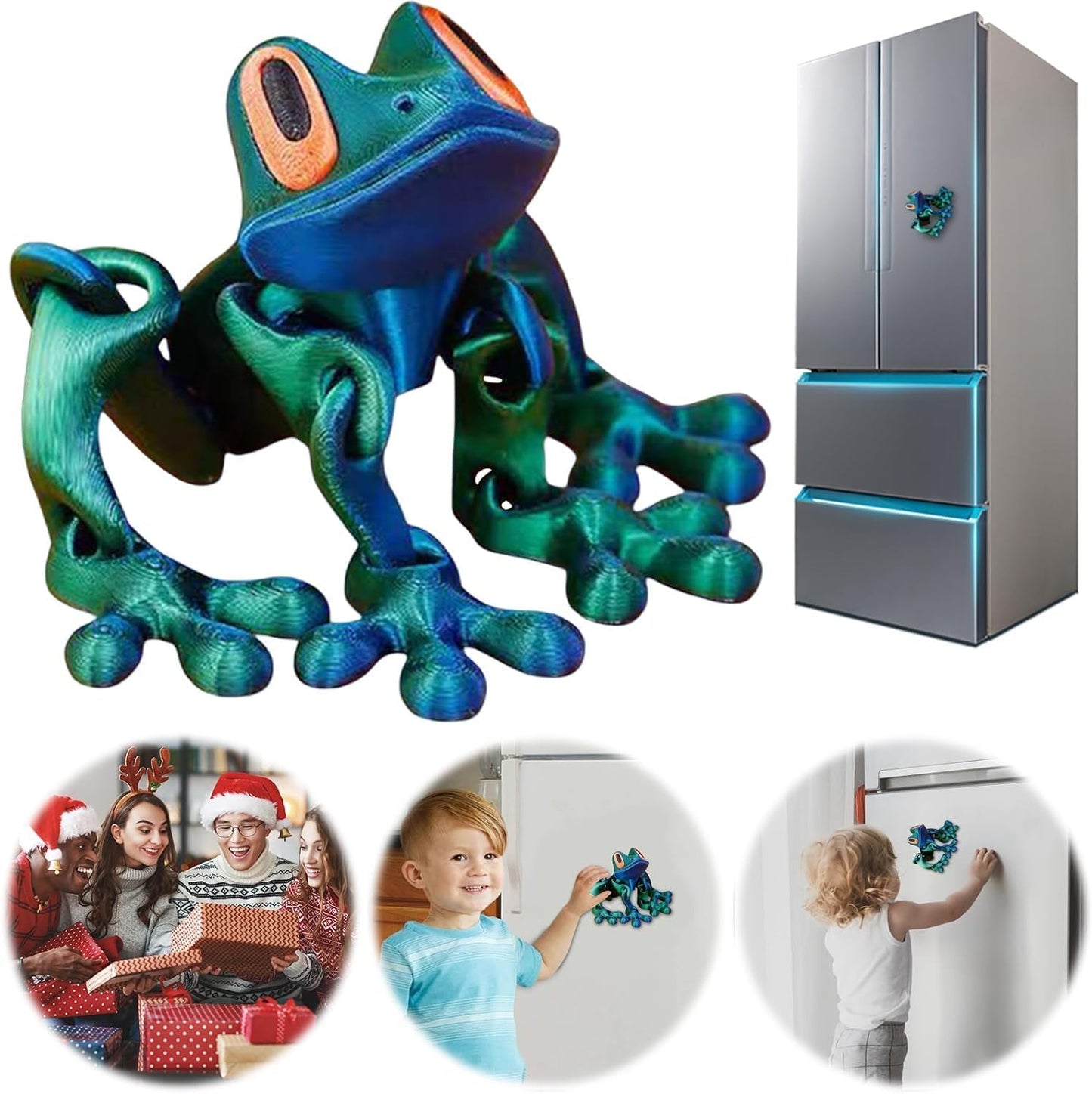 4pcs 3D Printed Magnetic Frog