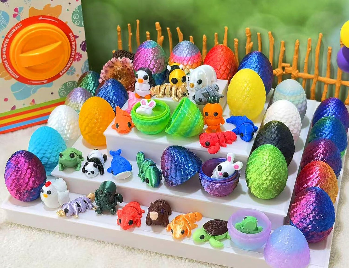 24 Pack Easter Eggs with Articulated Animals