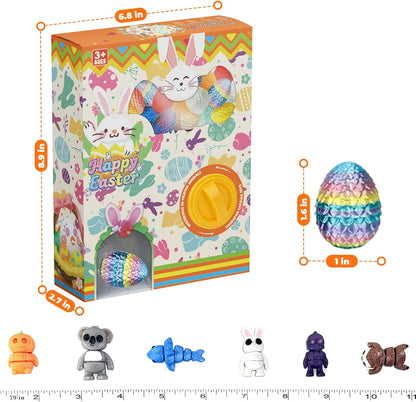 24 Pack Easter Eggs with Articulated Animals