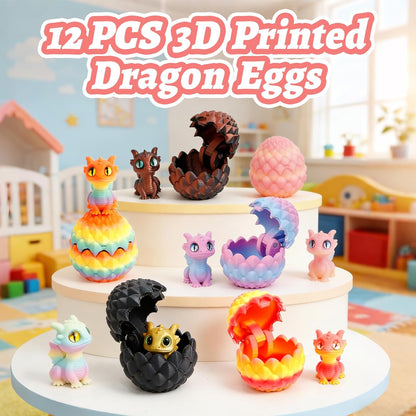 12 pcs 3D Printed Dragon Eggs with Hinges