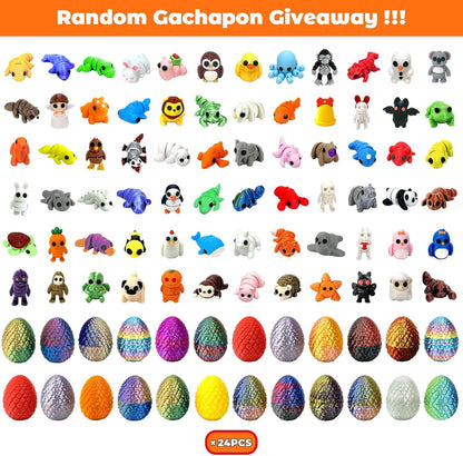 24 Pack Easter Eggs with Articulated Animals