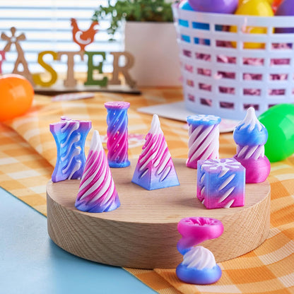 8 Pcs Eggs with 3D Printed Impossible Cone Fidget Toys