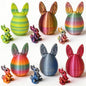 6pcs 3D Printed Easter Eggs Set with Rabbit