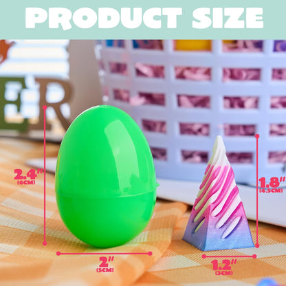 8 Pcs Eggs with 3D Printed Impossible Cone Fidget Toys