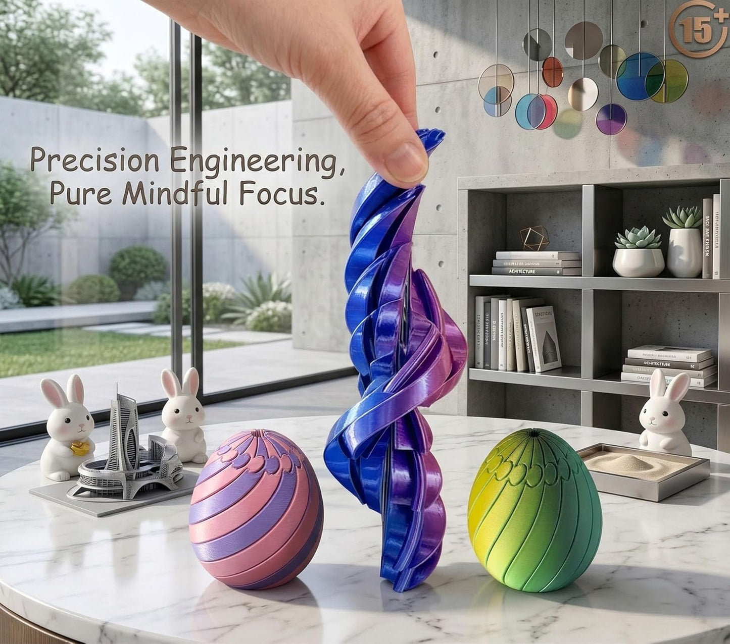Twisty Fidget Egg 3D Printed