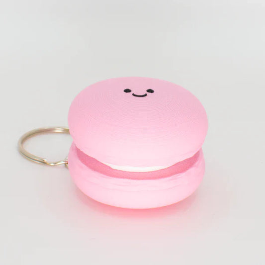 3D Printed Smiley Clicky Macaron Keychain