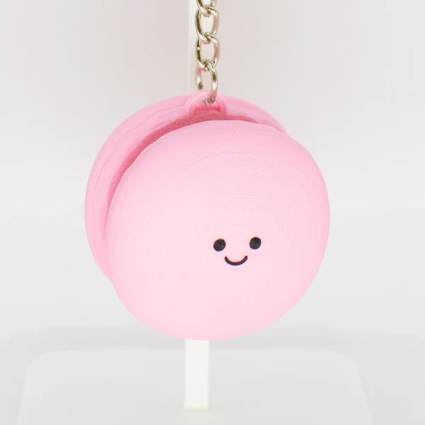 3D Printed Smiley Clicky Macaron Keychain