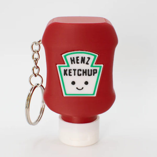 Funny Clicky Ketchup & Mustard Keychain
