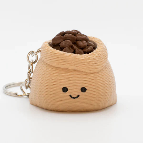 3D Printed Chubby Clicky Sack of Coffee & Rice Keychain
