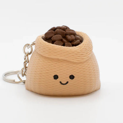 3D Printed Chubby Clicky Sack of Coffee & Rice Keychain