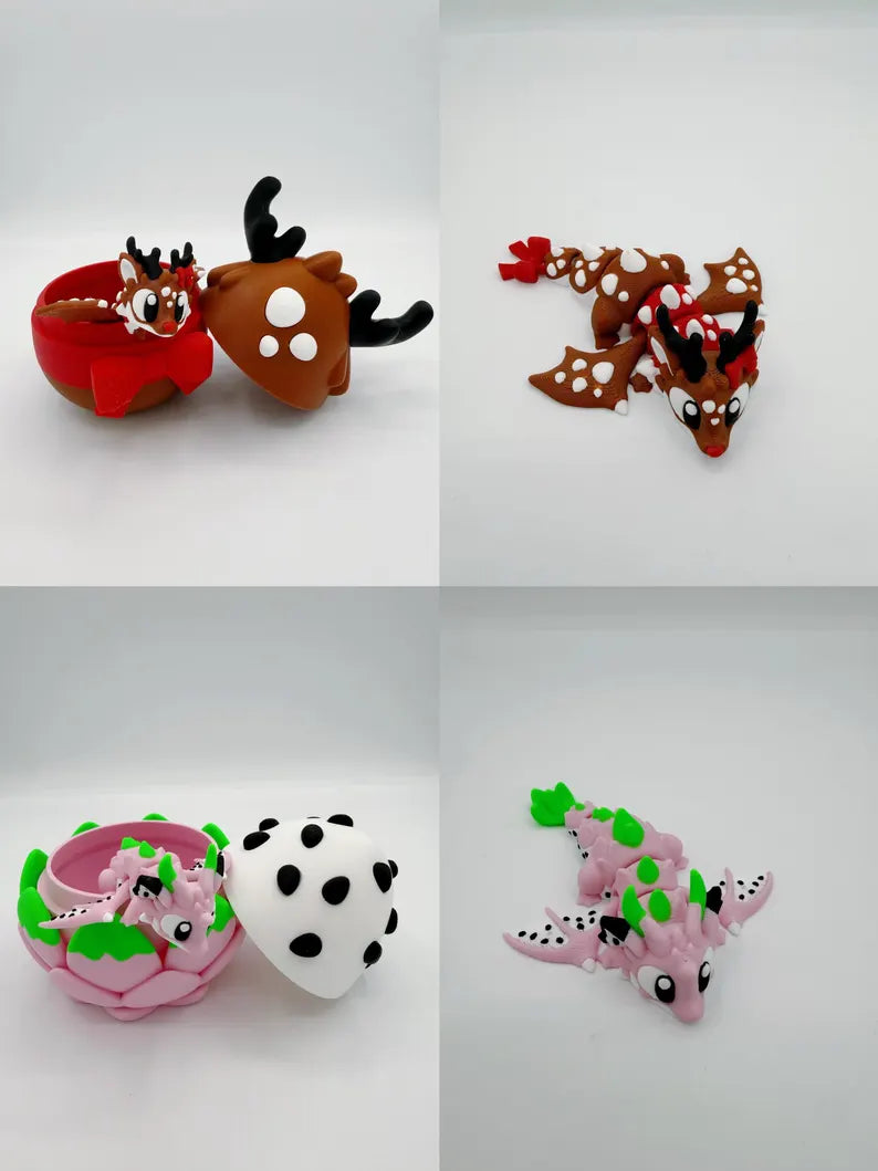 Hatchling Dragon – 3D Printed Articulated Baby Dragons with Fantasy Eggs