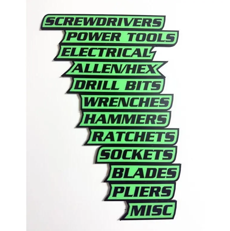 12-Pack Premium Magnetic Toolbox Labels